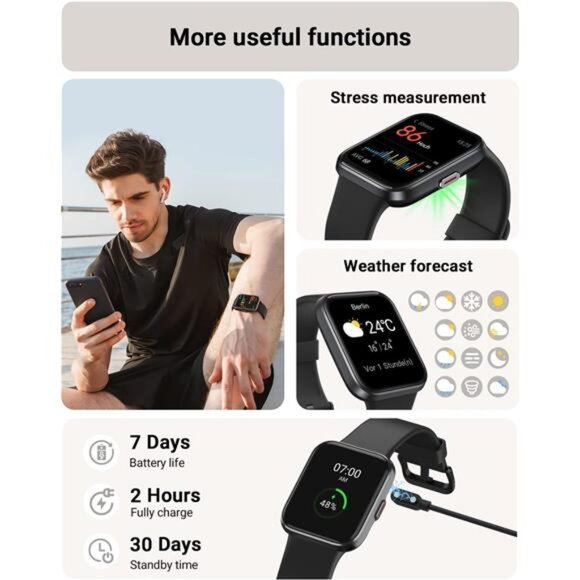Smart Watch for Men Women,Alexa Built-in Smartwatch(Answer  Smart Watch for Men Android & iPhone, Alexa Built-in, 1.8\